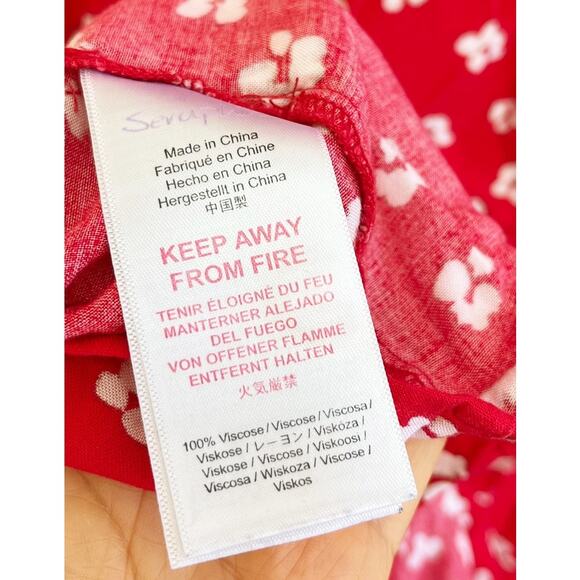 Seraphine Maternity Leora Red Floral Nursing Short Sleeve Top - Picture 4 of 4